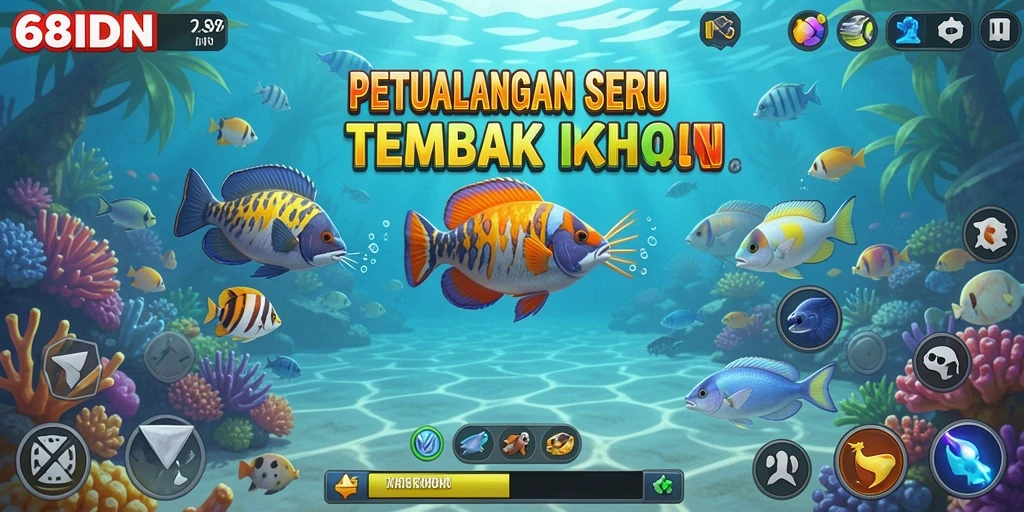 Screenshot gameplay Tembak Ikan yang seru dan penuh warna.