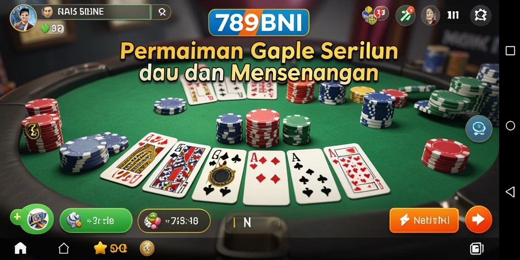 Tampilan gameplay Gaple yang seru dan interaktif di 789BNI.