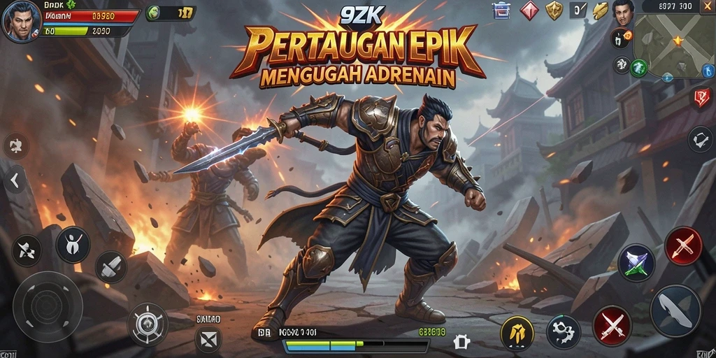 Tampilan gameplay pertarungan yang mendebarkan di 9ZK.
