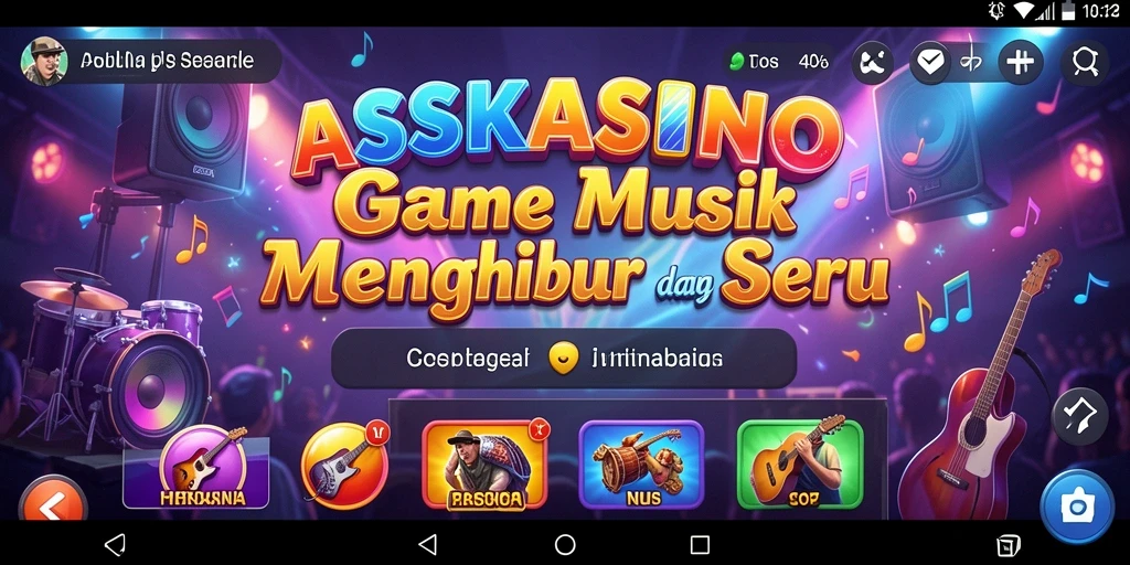 Tangkapan layar gameplay ASKASINO yang menunjukkan aksi seru permainan musik.