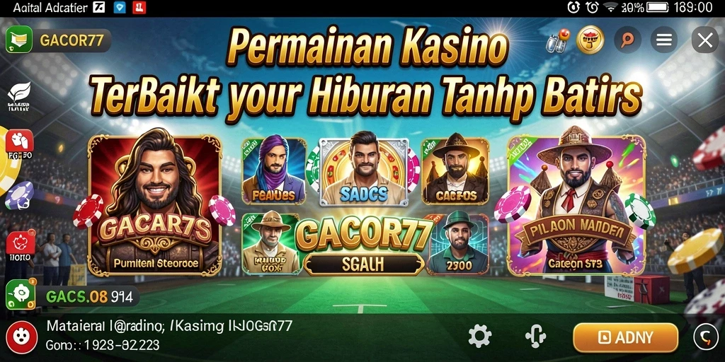 Screenshot utama GACOR77 yang menampilkan gameplay kasino yang seru.