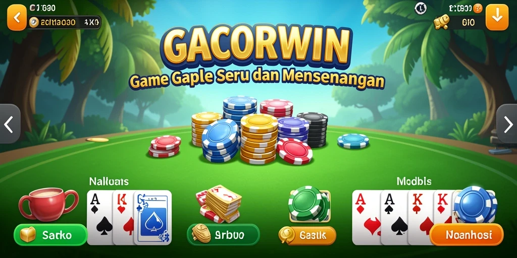 Tampilan utama gameplay <strong>GACORWIN</strong> menyoroti keseruan permainan Gaple.