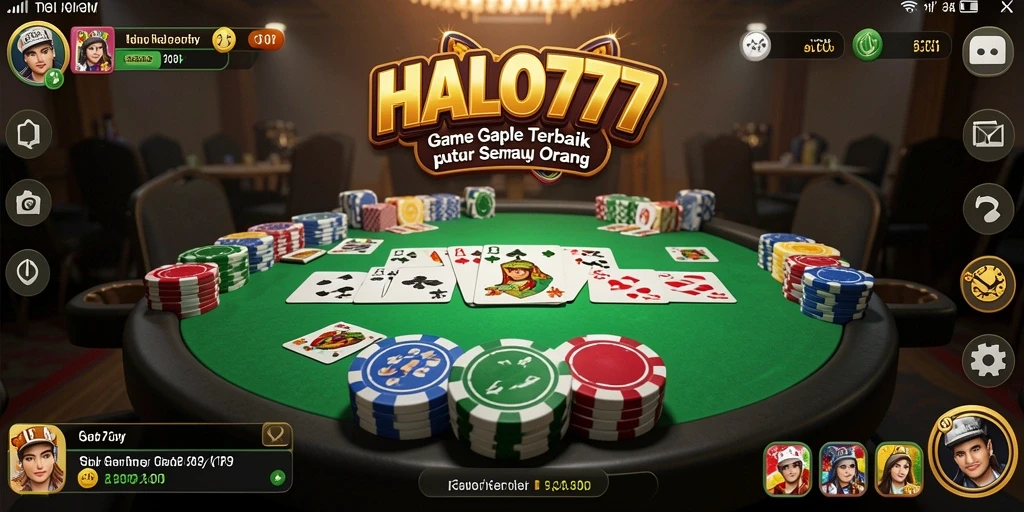 Tampilan permainan Gaple di HALO777 yang seru dan menarik.