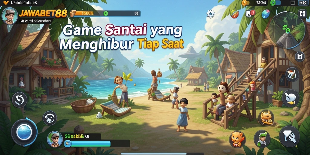 Tampilan permainan JAWABET88 yang ceria dan penuh warna.