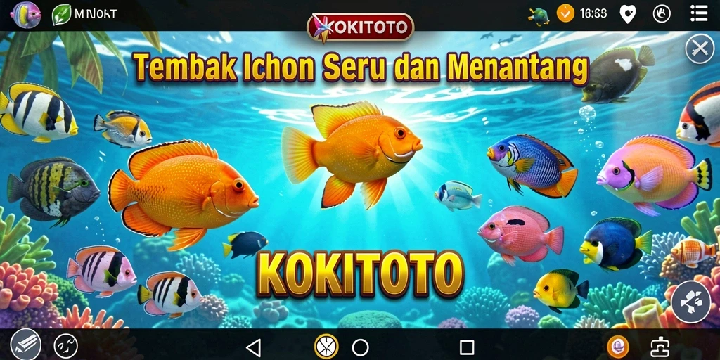 Gameplay seru KOKITOTO dengan banyak ikan untuk ditangkap.