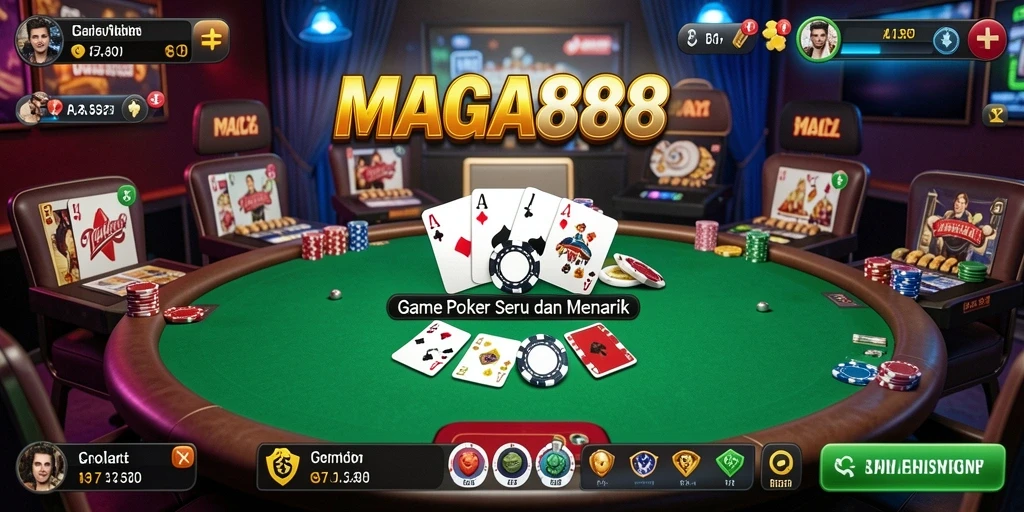 Tampilan gameplay Poker MAGA888 yang menarik dan interaktif.