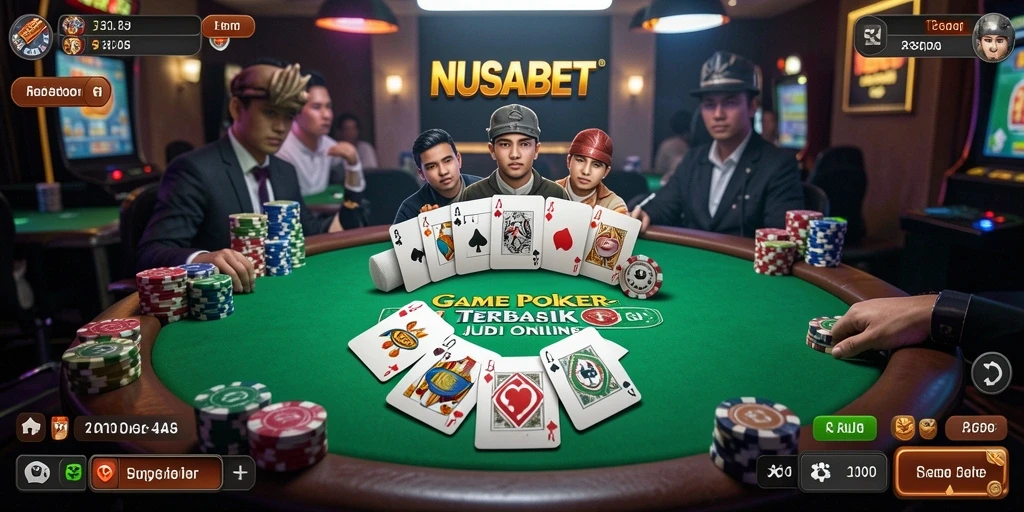 Screenshot NUSABET menampilkan suasana bermain poker yang mengasyikkan.