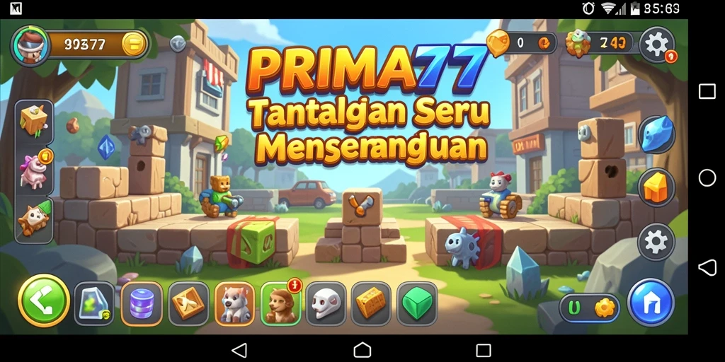 Tangkapan layar utama yang menampilkan gameplay menarik dari PRIMA77.