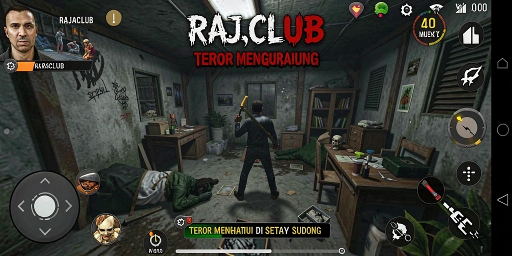 Screenshot gameplay <strong>RAJACLUB</strong> yang menunjukkan kegelapan dan ketegangan.